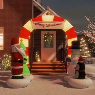 Christmas Inflatable Santa & Snowman Arch Gate LED 260 cm