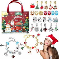 Detailed information about the product Christmas Jewelry Advent Calender Countdown Calendar DIY Jewelry Kit for Women Girls, Include 22 Charm Beads, 2 Bracelets Chains (Red)