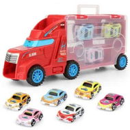 Detailed information about the product Christmas Kids Toys Car Model High Simulation Car Container Lightweight Detachable Car Carrying Case for Kids Transport Truck Storage for Boys Gift Color Red