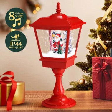 Christmas Led Street Light Snowing Post Xmas Decoration Ornaments Lantern Music Table Lamp Indoor Outdoor Path Garden Main Gate Pole Pillar