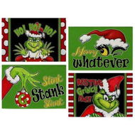 Detailed information about the product Christmas Merry Whatever Placemats Set of 4 Xmas Stink Stank Stunk Dining Table Place Mats Home Kitchen Decor 12 x 18 Inch