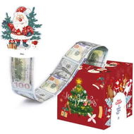 Detailed information about the product Christmas Money Box for Cash Gift Pull,Surprise Money Holder Cash Gift,DIY Fun Holiday Cash Box,Include 50Pcs Transparent Bags