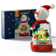 Detailed information about the product Christmas Music Box Building Block Kit,with Auto Rotating Snowman Play Christmas Music for Christmas New Year Gifts