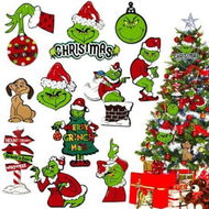 Detailed information about the product Christmas Ornament Christmas Tree Decorations Grinchs Style (24 Pcs)