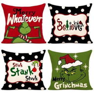 Detailed information about the product Christmas Pillow Covers 18x18 Set of 4 for Grinchmas Christmas Pillows Decorations Xmas Farmhouse Decor for Porch Decor,Couch,Bed