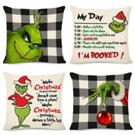 Detailed information about the product Christmas Pillow Covers 18x18 Set of 4 for Grinchmas Christmas Pillows Decorations Xmas Farmhouse Decor for Porch Decor,Couch,Bed