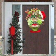 Detailed information about the product Christmas Plush Wreath Green Thief Elf Legs Arm Garland Front Door Hanging Welcome Decoration