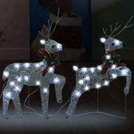 Detailed information about the product Christmas Reindeers 2 Pcs Silver 40 LEDs