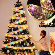 Detailed information about the product Christmas Ribbon Lights 10M 100 LED Battery Operated Christmas String Fairy Lights For Christmas Indoor Outdoor Decoration Gold Ribbon,Colorful Lights