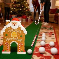 Detailed information about the product Christmas Santa Golf Game Set With Candy Cane Club 6 Balls,Portable Golf Course Set,Christmas Santa Golf Course Set,For Home Party Christmas Gift