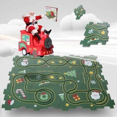 Christmas Series Puzzles Track Car Play Set for 3-8 Year Old Boys Girls