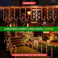 Detailed information about the product Christmas Solar Light LED Candy Cane Outdoor Garden Decoration Pathway Holiday Ornament 10Pcs