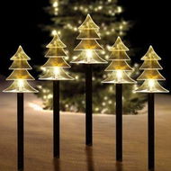 Detailed information about the product Christmas Solar Stake Lights, Set of 5 Waterproof Landscape Christmas Lights, Pathway Christmas Decorations, LED Lights (Tree)