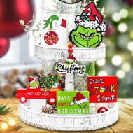 Detailed information about the product Christmas Tiered Tray Decorations, 6Pcs Wooden Signs Table Centerpieces for Holiday Indoor Home Table Top Decorations, Tray not included