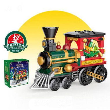 Christmas Train Building Block Set Creative Ornament Toys Kits Bricks for Adults Kids Age6+