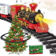 Detailed information about the product Christmas Train Set,Christmas Decoration Electric Train Around The Tree Remote Control Train with Sounds and Light,Train and Tracks,Age 3+