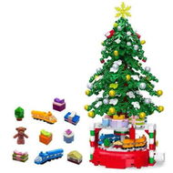 Detailed information about the product Christmas Tree Building Block Set, 515 Pieces, Rotating Base with Ornaments and Star, Holiday Building Toy for Boys and Girls Age 6 Up