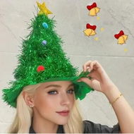 Detailed information about the product Christmas Tree Hat, Humorous Decorated Christmas Tree Hat, Festive Decor Green