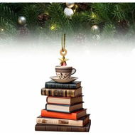 Detailed information about the product Christmas Tree Shape Bookshelf Pendant,Hanging Sleigh Pendants,Christmas Books Acrylic Ornaments Gifts (C)