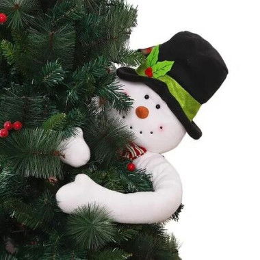 Christmas Tree Topper Snowman Doll Hugger,Christmas Home Decorations Christmas Tree Topper For Home Decor