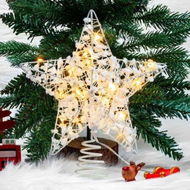 Detailed information about the product Christmas Tree Topper Star with 20 LED Lights, Xmas Tree Ornaments Battery Operated Shiny Star Tree Topper with Natural Cotton for Decorations