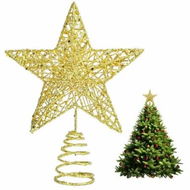 Detailed information about the product Christmas Tree Topper,Gold Glittered Star with Hollow Design,Tree Topper Star for Christmas Xmas Toppers Decoration