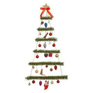 Detailed information about the product Christmas Wall Hanging Decoration with Red Fruit Luminous Non Woven Christmas Tree for Indoor Outdoor Holiday Scene