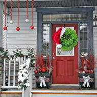 Detailed information about the product Christmas Wreath-Grinch Front Door Wreath Christmas Wreath Christmas Party Decorations