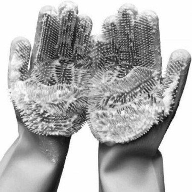 Cleaning Sponge Gloves Dishwashing Gloves Washing. 1 Pair (13.6