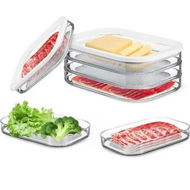 Detailed information about the product Clear Food Deli Storage Containers with Lids for Refrigerator,3-Layer Stackable Meal Prep Containers for Bacon,Cheese,Ham,Cold Cuts,Salami Storage