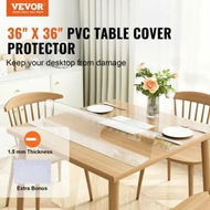 Detailed information about the product Clear Table Cover Protector 36'x36'/916 x 916 mm Table Cover 1.5 mm Thick PVC Plastic Tablecloth Waterproof Desktop Protector