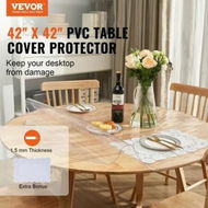 Detailed information about the product Clear Table Cover Protector 42 inch/1068 mm Round Table Cover 1.5 mm Thick PVC Plastic Tablecloth Waterproof Desktop Protector for Writing Desk