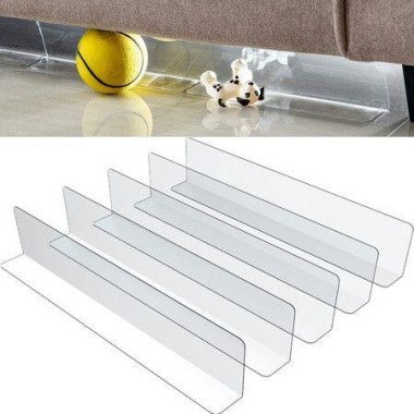 Clear Toy Blockers For Furniture. Stop Things From Going Under Couch Sofa Bed And Other Furniture. Suitable For Hard Surface Floors Only (5pcs 3.2 Inch High).
