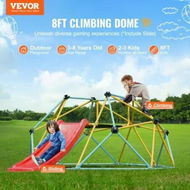 Detailed information about the product Climbing Dome 8FT Geometric Dome Climber with Slide for Kids 3 to 9 Years Old Jungle Gym Supports 600LBS and Easy Assembly with Climbing Grip Equipment