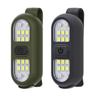 Detailed information about the product Clip-on Flashlight Running Light Rechargeable LED Work Light Warning Flashing For Camping Hiking (2 Pack - Black + Green).