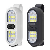 Detailed information about the product Clip-on Flashlight Running Light Rechargeable LED Work Light Warning Flashing For Camping Hiking (2 Pack - Black + White).