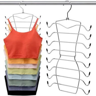 Closet Organizers and Storage,8 Tier Tank Top Hangers Space-Saving,Closet Organizer,Non Slip Hanging Sport Bras Holder,Dorm Room Essentials,2 Pack