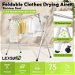 Clothes Rack Airer Garment Drying Stand Stainless Steel Folding Adjustable Outdoor Laundry Rail on Wheels with 20 Hooks. Available at Crazy Sales for $69.95