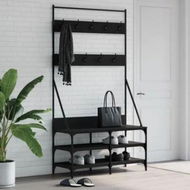 Detailed information about the product Clothes Rack with Shoe Storage Black 100x40x184 cm