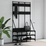 Detailed information about the product Clothes Rack with Shoe Storage Black 100x40x184 cm