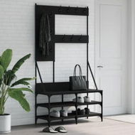 Detailed information about the product Clothes Rack with Shoe Storage Black 100x40x184 cm