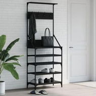 Detailed information about the product Clothes Rack with Shoe Storage Black 70x34x184 cm