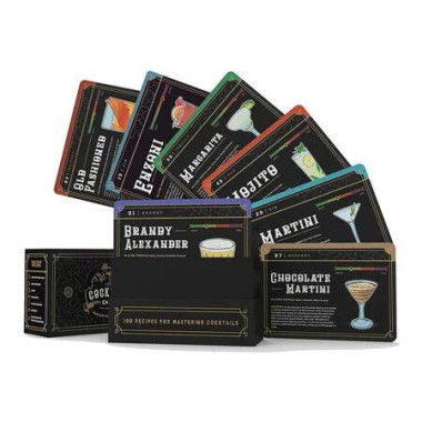 Cocktail Cards, 100 Cocktail Recipes to Master Cocktails in Bartender Flashcard Form with Step by Step Cocktail Instructions and Video Instructions