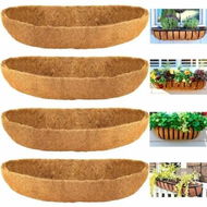 Detailed information about the product Coco Liners for Planters,4 Pack 24 Inch Trough Coconut Liners,Window Box Coco Liners,100% Natural Coconut Fiber Liners