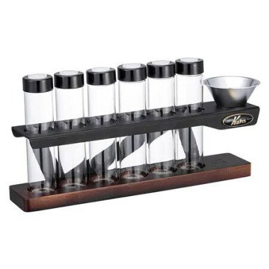 Coffee Bean Storage Display Stand 6 Bottles Sealed Jars Exhaust Valve Test Tube Rack Adjustable Tilt Aroma Container Organizer Christmas Gift