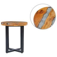 Detailed information about the product Coffee Table 40x45 Cm Solid Teak Wood And Polyresin