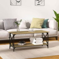 Detailed information about the product Coffee Table Black 100x45x45 Cm Engineered Wood And Iron