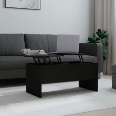 Coffee Table Black 102x50.5x46.5 Cm Engineered Wood.