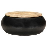 Detailed information about the product Coffee Table Black 68x68x30 Cm Solid Mango Wood