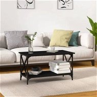 Detailed information about the product Coffee Table Black 80x45x45 cm Engineered Wood and Iron